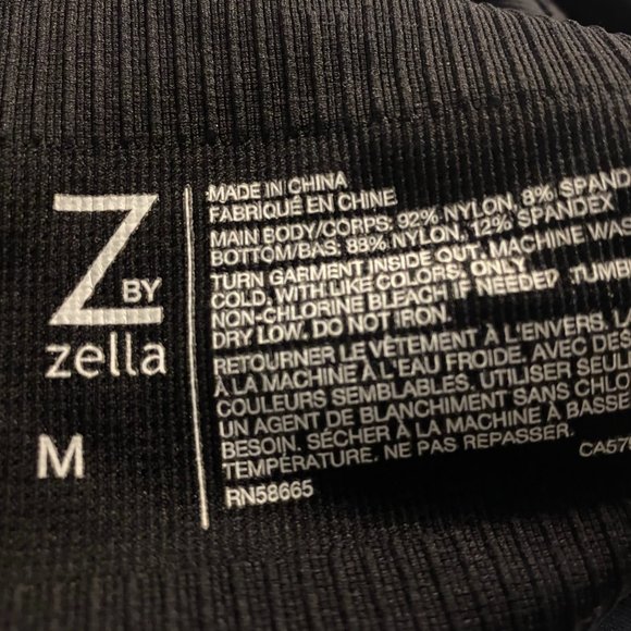 Zella Longline Sports Bra Crop Black Medium - Picture 3 of 3